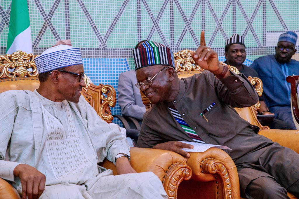 Governor Ortom with President Buhari during his visit to Benue